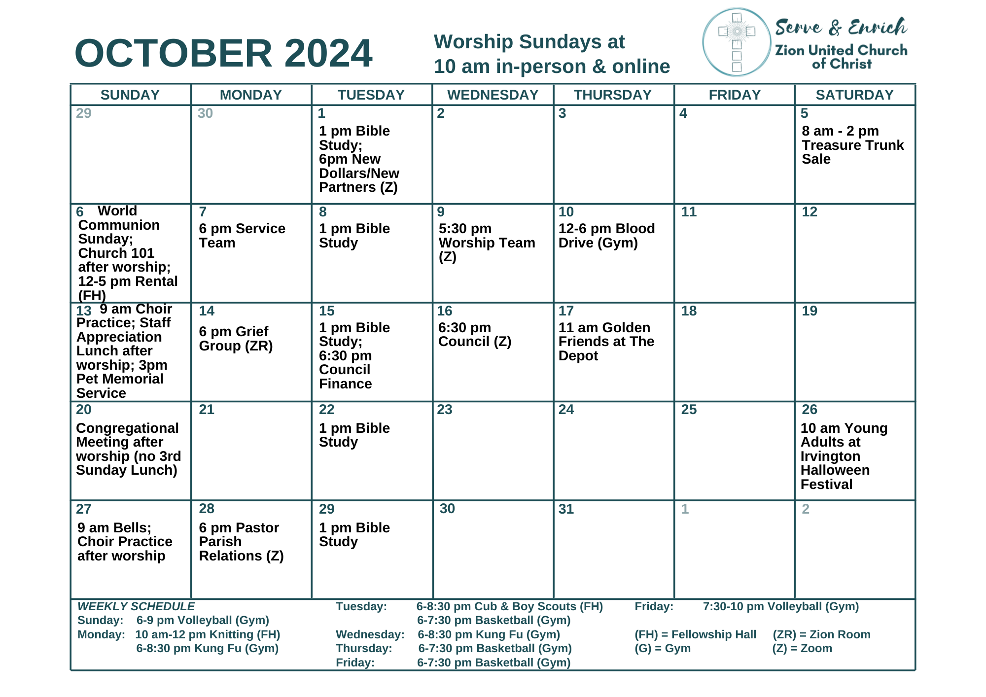 October 2024 Calendar